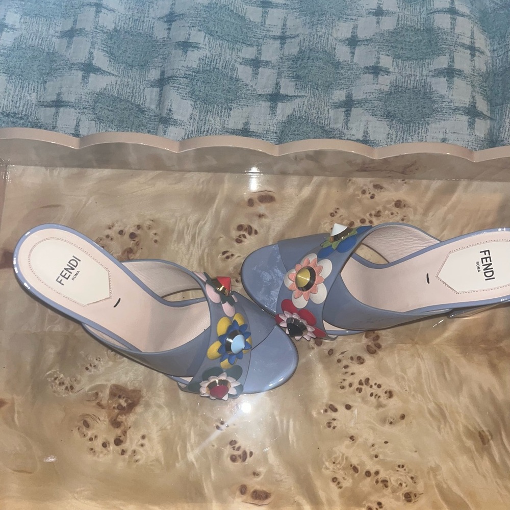 Fendi Blue Floral Women's Shoes